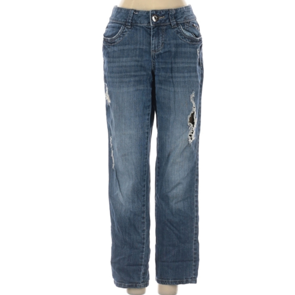 Elle Distressed Denim Jean